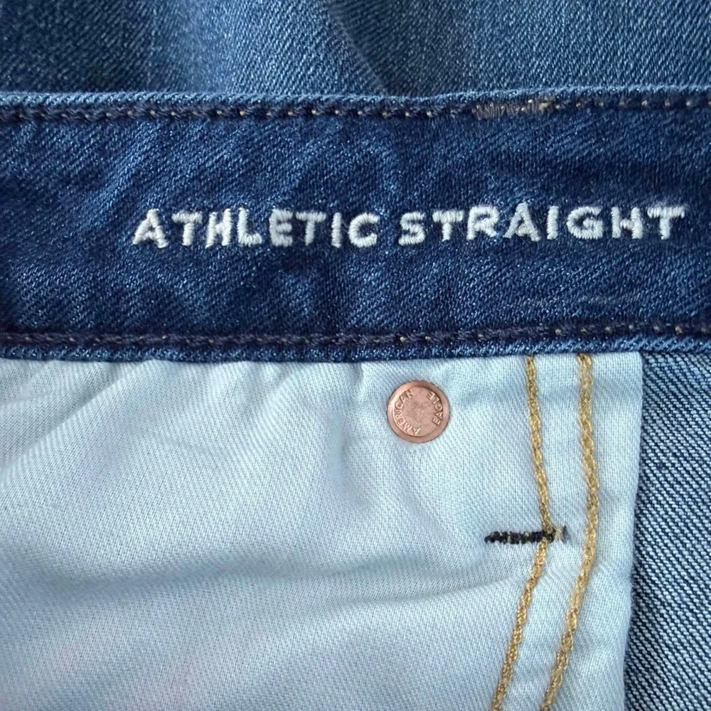 American Eagle Airflex+ Athletic Straight Jeans Dark Wash Blue 38x32 Mens‎
